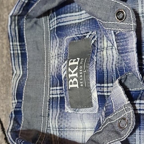 BKE RELAXED FIT SNAP-BUTTON PLAID LONG-SLEEVE SHIRT - Picture 3 of 12